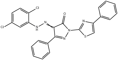 4-[(2,5-dichlorophenyl)hydrazono]-5-phenyl-2-(4-phenyl-1,3-thiazol-2-yl)-2,4-dihydro-3H-pyrazol-3-one 구조식 이미지