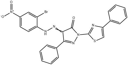 4-[(2-bromo-4-nitrophenyl)hydrazono]-5-phenyl-2-(4-phenyl-1,3-thiazol-2-yl)-2,4-dihydro-3H-pyrazol-3-one 구조식 이미지