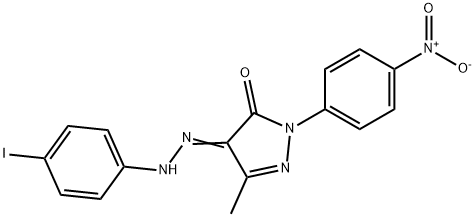 4-[(4-iodophenyl)hydrazono]-5-methyl-2-(4-nitrophenyl)-2,4-dihydro-3H-pyrazol-3-one 구조식 이미지