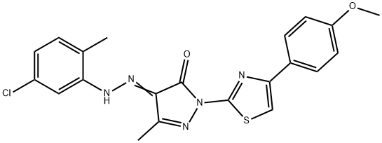 4-[(5-chloro-2-methylphenyl)hydrazono]-2-[4-(4-methoxyphenyl)-1,3-thiazol-2-yl]-5-methyl-2,4-dihydro-3H-pyrazol-3-one Structure