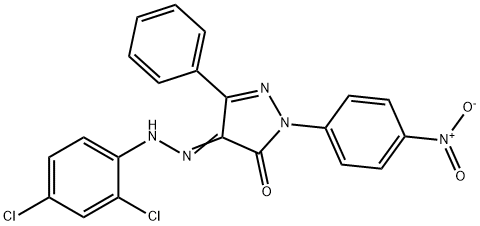 4-[(2,4-dichlorophenyl)hydrazono]-2-(4-nitrophenyl)-5-phenyl-2,4-dihydro-3H-pyrazol-3-one 구조식 이미지