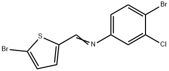 (4-bromo-3-chlorophenyl)[(5-bromo-2-thienyl)methylene]amine 구조식 이미지