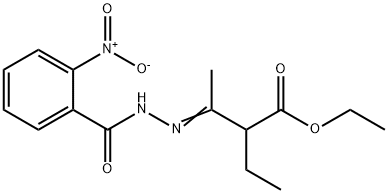 ethyl 2-ethyl-3-[(2-nitrobenzoyl)hydrazono]butanoate Structure