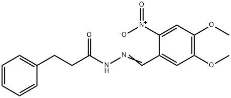 N'-(4,5-dimethoxy-2-nitrobenzylidene)-3-phenylpropanohydrazide 구조식 이미지