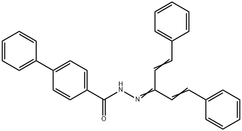 N'-[3-phenyl-1-(2-phenylvinyl)-2-propen-1-ylidene]-4-biphenylcarbohydrazide 구조식 이미지