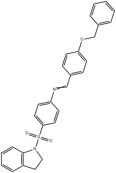 N-[4-(benzyloxy)benzylidene]-4-(2,3-dihydro-1H-indol-1-ylsulfonyl)aniline Structure