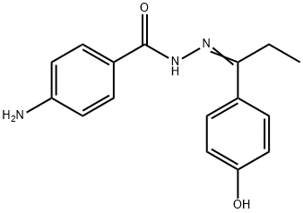 4-amino-N'-[1-(4-hydroxyphenyl)propylidene]benzohydrazide 구조식 이미지