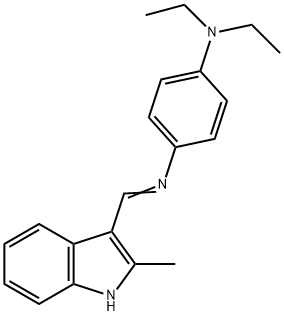 N,N-diethyl-N'-[(2-methyl-1H-indol-3-yl)methylene]-1,4-benzenediamine 구조식 이미지