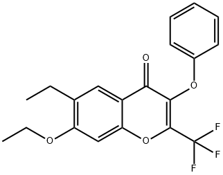 7-ethoxy-6-ethyl-3-phenoxy-2-(trifluoromethyl)-4H-chromen-4-one Structure