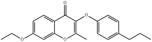 7-ethoxy-2-methyl-3-(4-propylphenoxy)-4H-chromen-4-one Structure