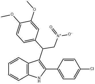 2-(4-chlorophenyl)-3-(1-(3,4-dimethoxyphenyl)-2-nitroethyl)-1H-indole Structure