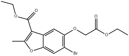 ethyl 6-bromo-5-(2-ethoxy-2-oxoethoxy)-2-methylbenzofuran-3-carboxylate 구조식 이미지