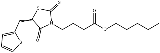 pentyl (E)-4-(4-oxo-5-(thiophen-2-ylmethylene)-2-thioxothiazolidin-3-yl)butanoate Structure