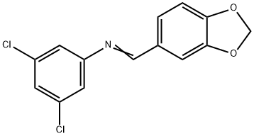 N-(1,3-benzodioxol-5-ylmethylene)-3,5-dichloroaniline Structure