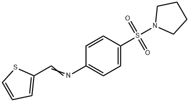 4-(1-pyrrolidinylsulfonyl)-N-(2-thienylmethylene)aniline 구조식 이미지