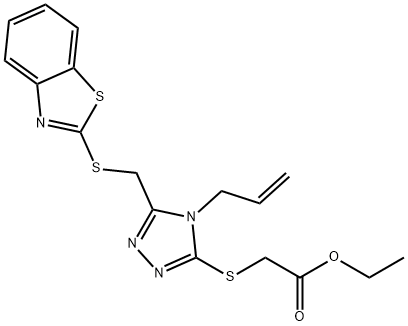 ethyl 2-((4-allyl-5-((benzo[d]thiazol-2-ylthio)methyl)-4H-1,2,4-triazol-3-yl)thio)acetate Structure