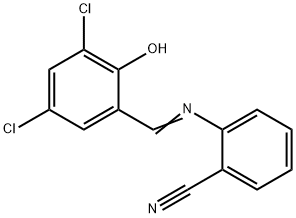 2-[(3,5-dichloro-2-hydroxybenzylidene)amino]benzonitrile 구조식 이미지