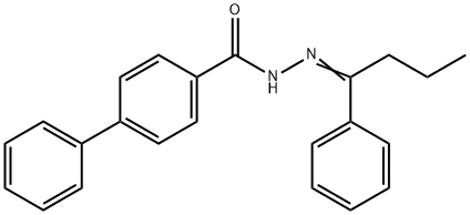 N'-(1-phenylbutylidene)-4-biphenylcarbohydrazide 구조식 이미지