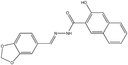 N-[(E)-1,3-benzodioxol-5-ylmethylideneamino]-3-hydroxynaphthalene-2-carboxamide Structure