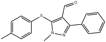1-methyl-3-phenyl-5-(p-tolylthio)-1H-pyrazole-4-carbaldehyde Structure