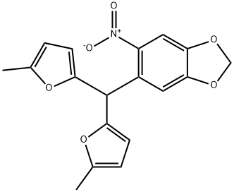 5-[bis(5-methylfuran-2-yl)methyl]-6-nitro-1,3-benzodioxole Structure
