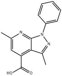 3,6-Dimethyl-1-phenyl-pyrazolo[3,4-b]pyridine-4-carboxylic acid Structure