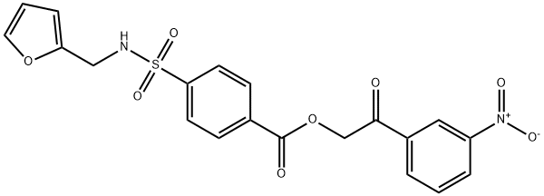 2-(3-nitrophenyl)-2-oxoethyl 4-(N-(furan-2-ylmethyl)sulfamoyl)benzoate 구조식 이미지