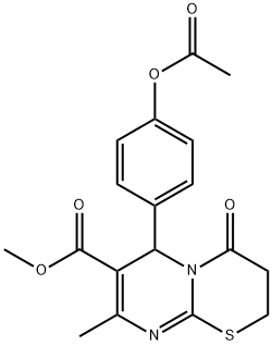 methyl 6-(4-acetoxyphenyl)-8-methyl-4-oxo-3,4-dihydro-2H,6H-pyrimido[2,1-b][1,3]thiazine-7-carboxylate Structure