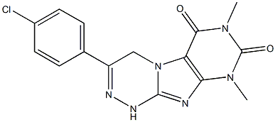 3-(4-chlorophenyl)-7,9-dimethyl-1,4-dihydro-[1,2,4]triazino[3,4-f]purine-6,8(7H,9H)-dione Structure