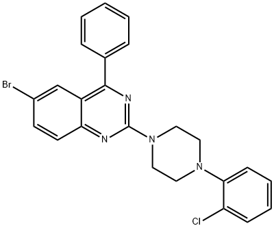 6-bromo-2-(4-(2-chlorophenyl)piperazin-1-yl)-4-phenylquinazoline Structure