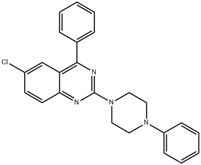 6-chloro-4-phenyl-2-(4-phenylpiperazin-1-yl)quinazoline Structure