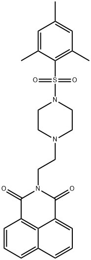 2-(2-(4-(mesitylsulfonyl)piperazin-1-yl)ethyl)-1H-benzo[de]isoquinoline-1,3(2H)-dione 구조식 이미지