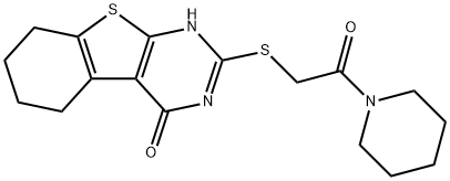 2-((2-oxo-2-(piperidin-1-yl)ethyl)thio)-5,6,7,8-tetrahydrobenzo[4,5]thieno[2,3-d]pyrimidin-4(3H)-one Structure