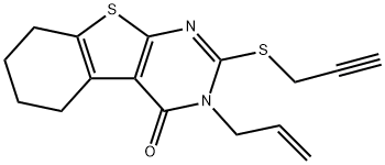 3-allyl-2-(prop-2-yn-1-ylthio)-5,6,7,8-tetrahydrobenzo[4,5]thieno[2,3-d]pyrimidin-4(3H)-one 구조식 이미지