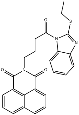 2-(4-(2-(ethylthio)-1H-benzo[d]imidazol-1-yl)-4-oxobutyl)-1H-benzo[de]isoquinoline-1,3(2H)-dione Structure