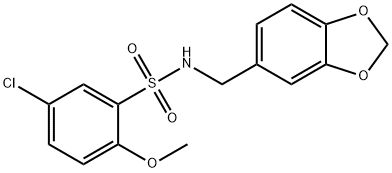 N-(benzo[d][1,3]dioxol-5-ylmethyl)-5-chloro-2-methoxybenzenesulfonamide Structure