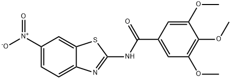 3,4,5-trimethoxy-N-(6-nitrobenzo[d]thiazol-2-yl)benzamide 구조식 이미지