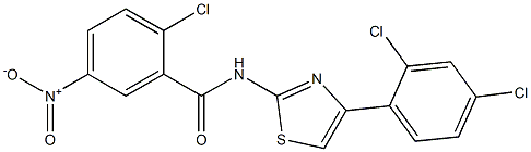 2-chloro-N-[4-(2,4-dichlorophenyl)-1,3-thiazol-2-yl]-5-nitrobenzamide Structure