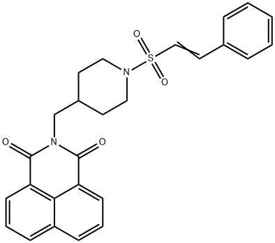 (E)-2-((1-(styrylsulfonyl)piperidin-4-yl)methyl)-1H-benzo[de]isoquinoline-1,3(2H)-dione 구조식 이미지