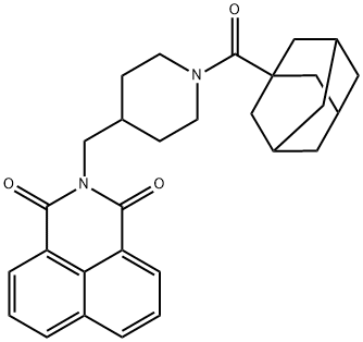 2-((1-((3r,5r,7r)-adamantane-1-carbonyl)piperidin-4-yl)methyl)-1H-benzo[de]isoquinoline-1,3(2H)-dione 구조식 이미지