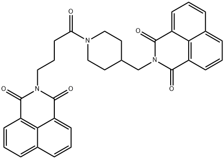 2-((1-(4-(1,3-dioxo-1H-benzo[de]isoquinolin-2(3H)-yl)butanoyl)piperidin-4-yl)methyl)-1H-benzo[de]isoquinoline-1,3(2H)-dione Structure