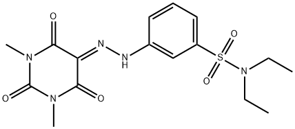 3-(2-(1,3-dimethyl-2,4,6-trioxotetrahydropyrimidin-5(2H)-ylidene)hydrazinyl)-N,N-diethylbenzenesulfonamide Structure