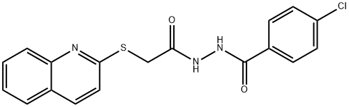 N'-(4-chlorobenzoyl)-2-(quinolin-2-ylsulfanyl)acetohydrazide Structure