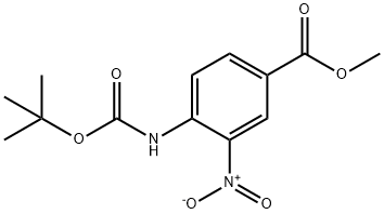 4-tert-Butoxycarbonylamino-3-nitro-benzoic acid methyl ester 구조식 이미지
