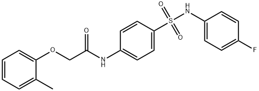 N-(4-{[(4-fluorophenyl)amino]sulfonyl}phenyl)-2-(2-methylphenoxy)acetamide 구조식 이미지