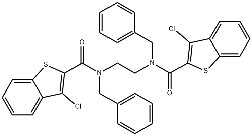 N,N'-1,2-ethanediylbis(N-benzyl-3-chloro-1-benzothiophene-2-carboxamide) 구조식 이미지