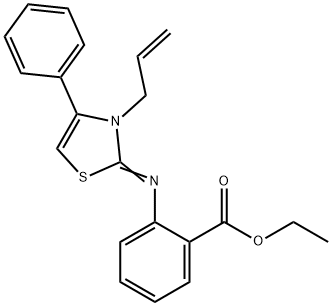 ethyl (Z)-2-((3-allyl-4-phenylthiazol-2(3H)-ylidene)amino)benzoate 구조식 이미지