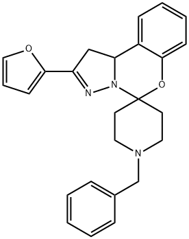 1-benzyl-2-(furan-2-yl)-1,10b-dihydrospiro[benzo[e]pyrazolo[1,5-c][1,3]oxazine-5,4-piperidine] 구조식 이미지