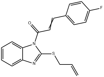 (E)-1-(2-(allylthio)-1H-benzo[d]imidazol-1-yl)-3-(4-fluorophenyl)prop-2-en-1-one 구조식 이미지