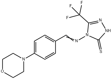 (E)-4-((4-morpholinobenzylidene)amino)-5-(trifluoromethyl)-4H-1,2,4-triazole-3-thiol Structure